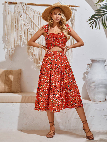 Timeless Beauty Cutout Midi Dress - Brick