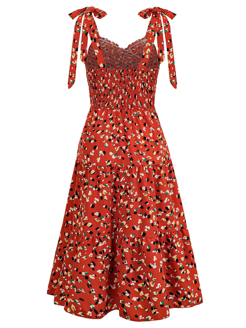 Timeless Beauty Cutout Midi Dress - Brick