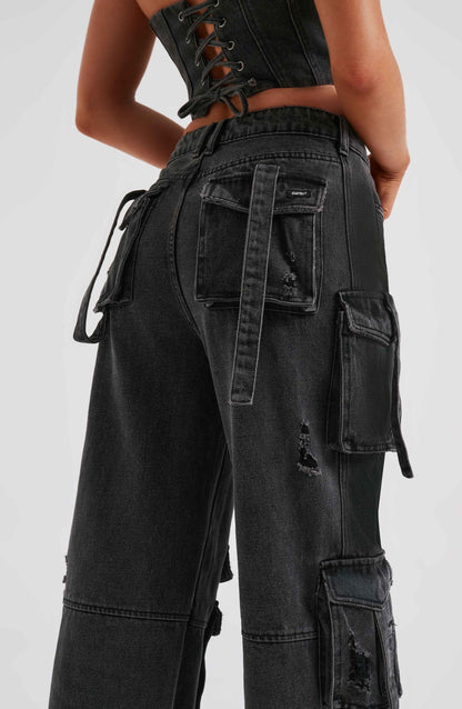 Rafaella Cargo Pant - Black