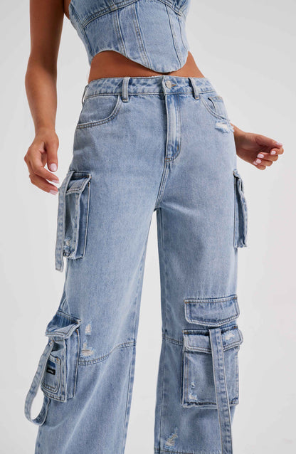Lucia Cargo Pant - Blue
