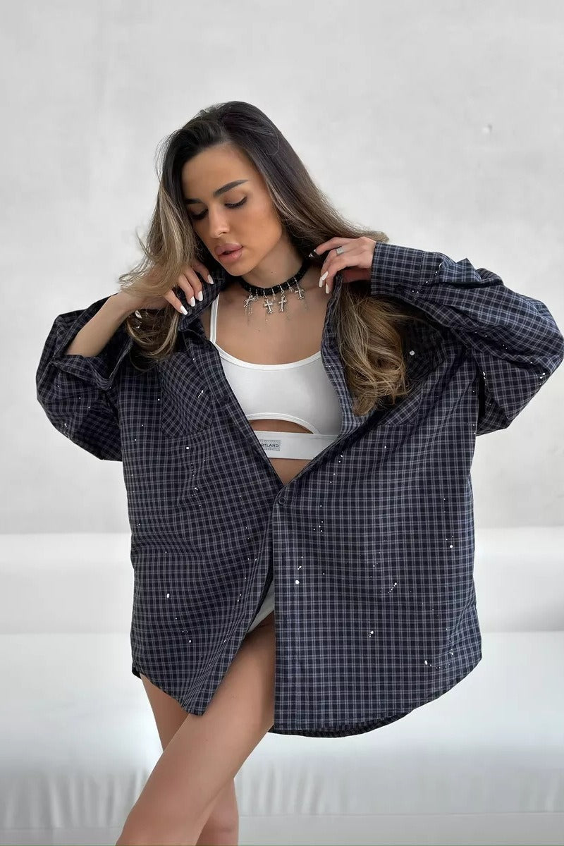 Oversized Short Sleeve Blouse