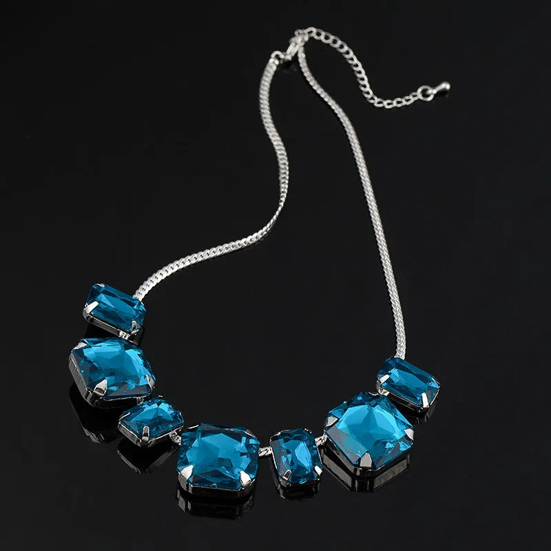 Statement Blue Crystal Necklace