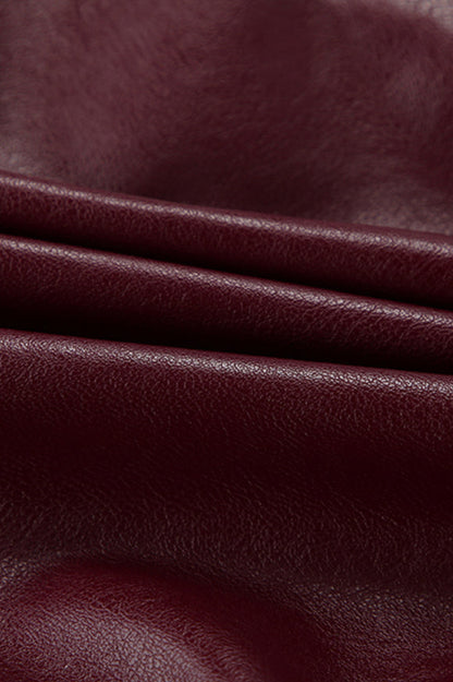Burgundy Biker Coat