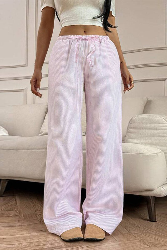 Pink Wide Leg Knit Pants