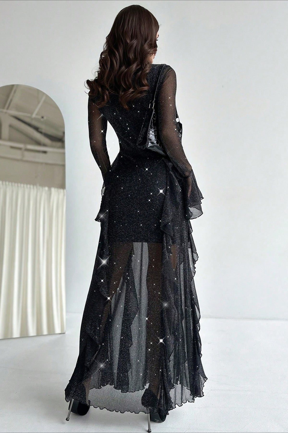 Ruffled Mermaid Maxi Dress