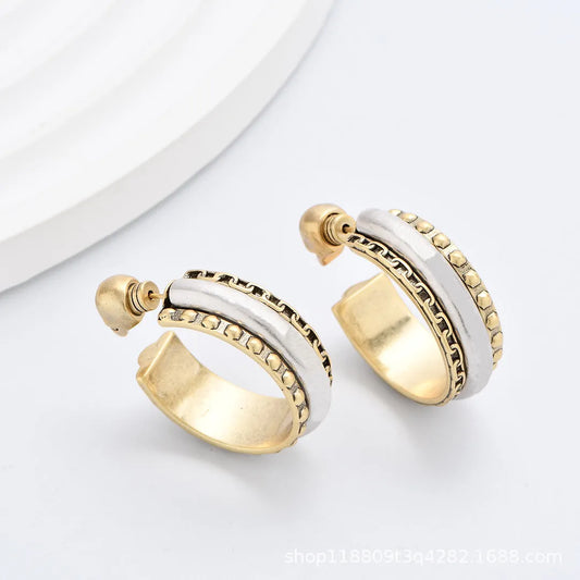 Classic Two Tone Earrings
