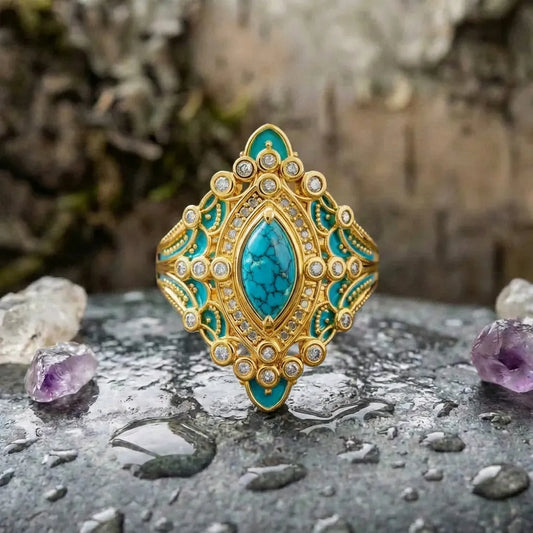 Bohemian Turquoise Statement Ring