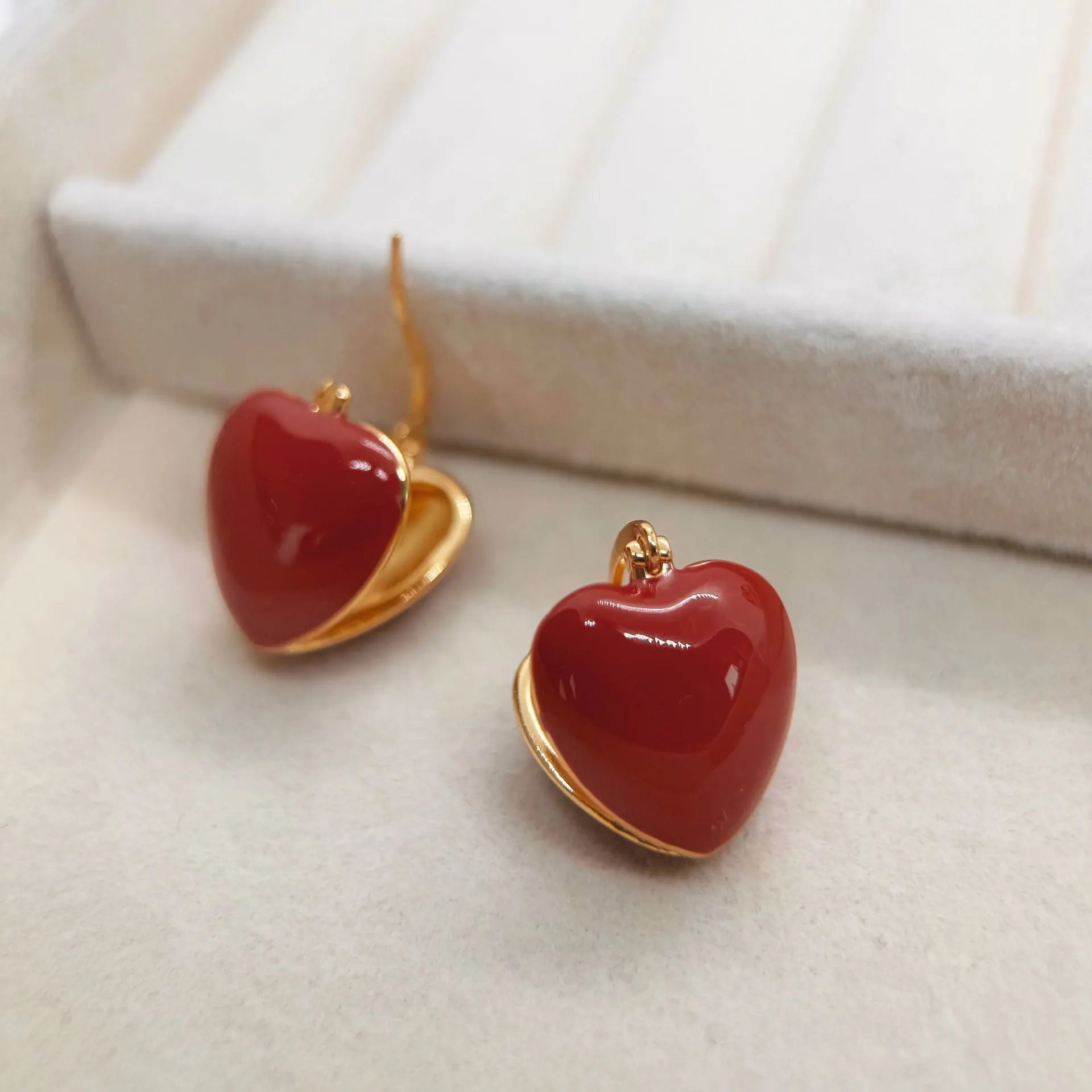 Romantic Red Heart Earrings