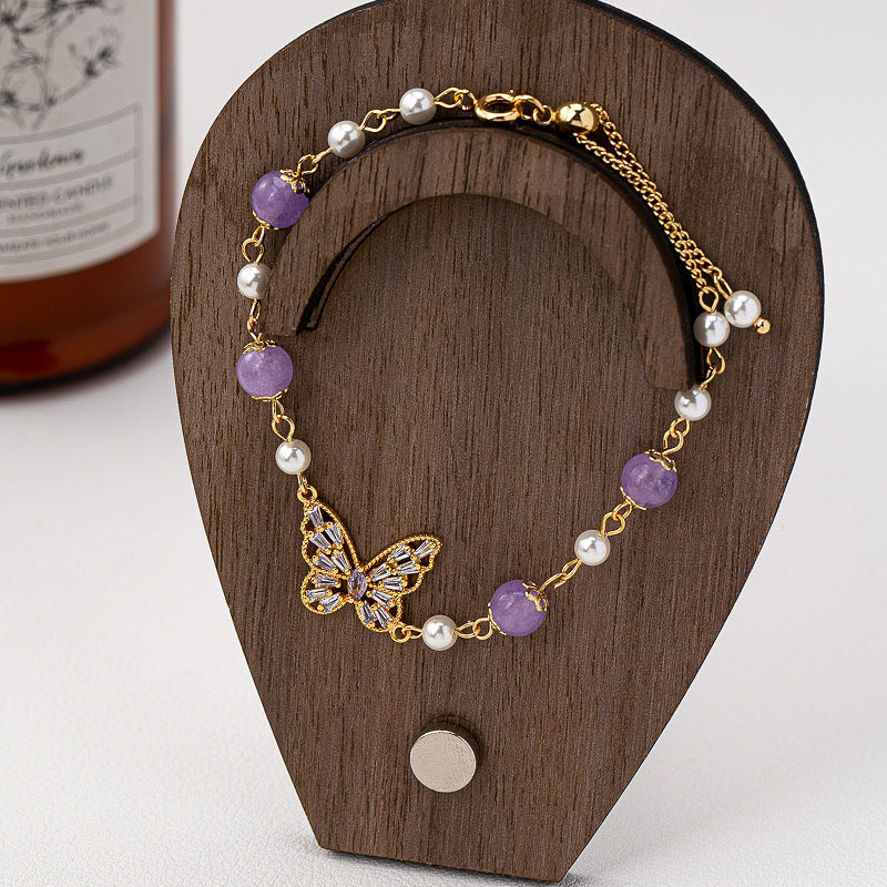 Elegant Amethyst Pearl Bracelet