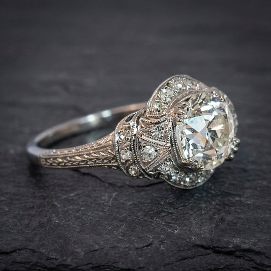 Vintage Crystalline Silver Ring