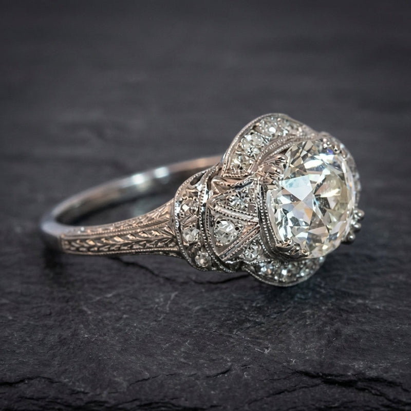 Vintage Crystalline Silver Ring