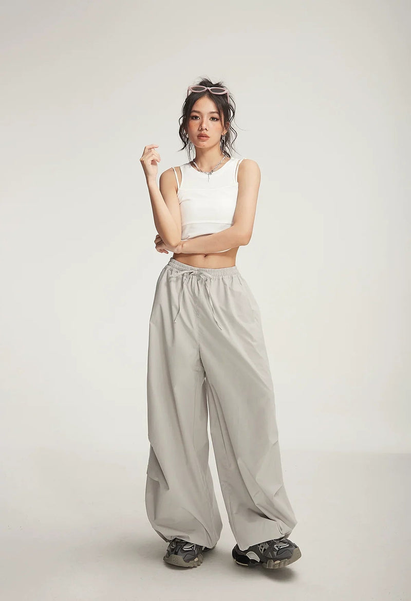 Balloon Drawstring Palazzo Pants