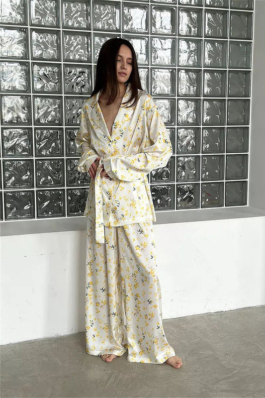 Long Sleeve Cardigan Pants Loungewear Two Piece Set