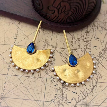 Fan-shaped Dangle Earrings