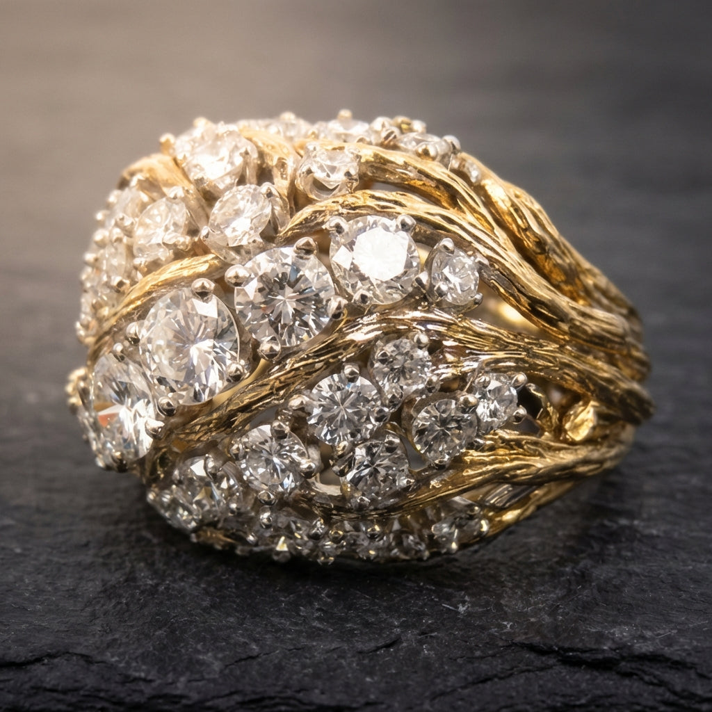 Vintage Exquisite Bright Gold Ring