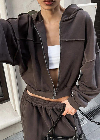 Downtown Energy - Oversized Zip Hoodie & Wide-leg Pants Set