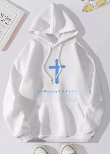 Faith-inspired Hooded Sweatshirt - "the Beginning and the End"