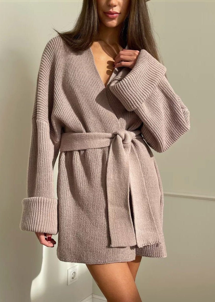 Belted Knit Sweater Coat