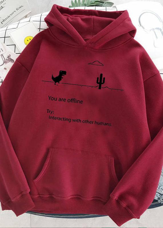Offline Dinosaur Hoodie - Fun Retro Sweater
