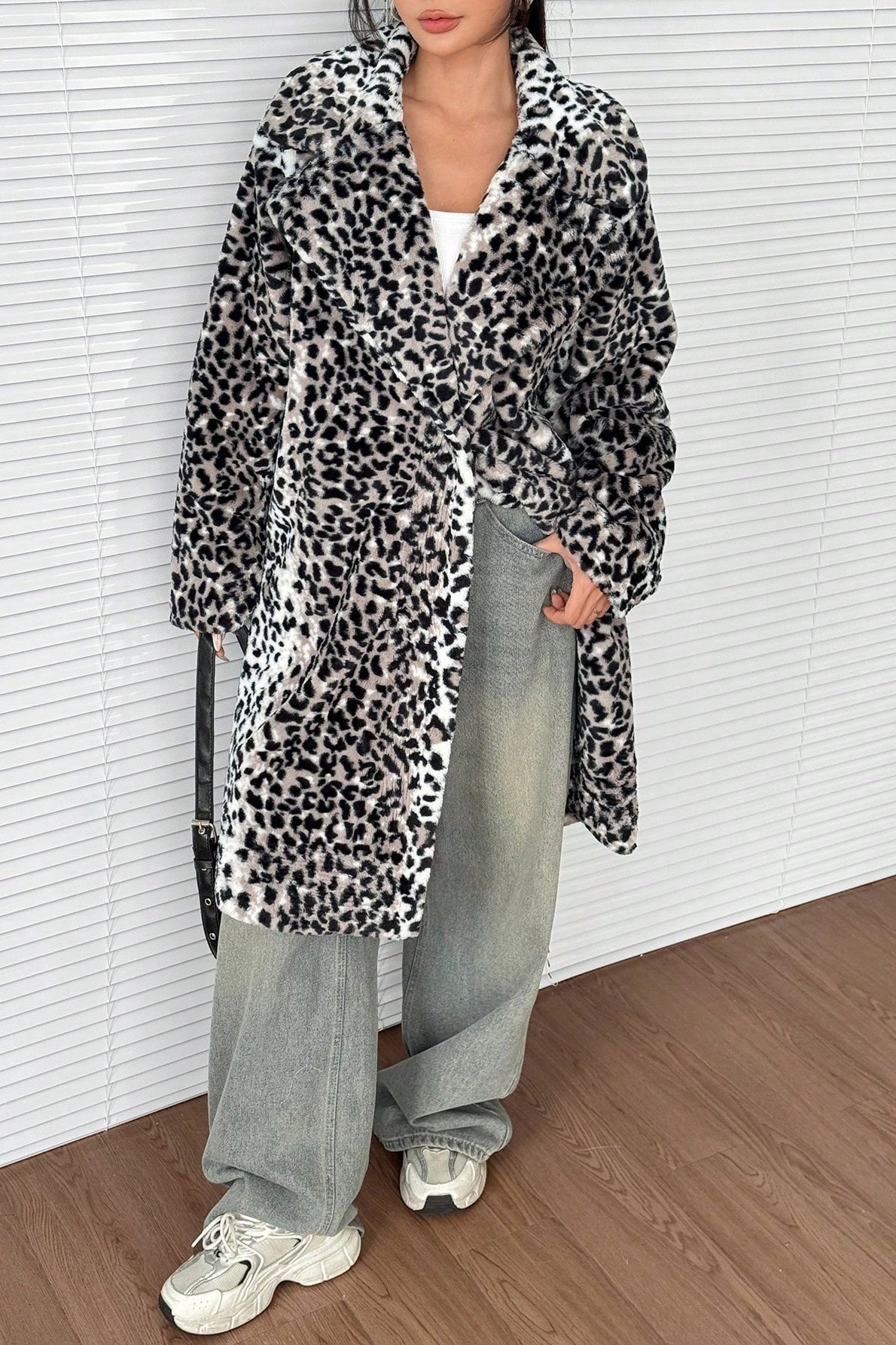 Plush Faux Fur Mid-length Overcoat