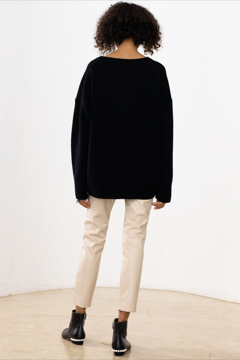 V Neck Long Sleeve Relaxed Sweater