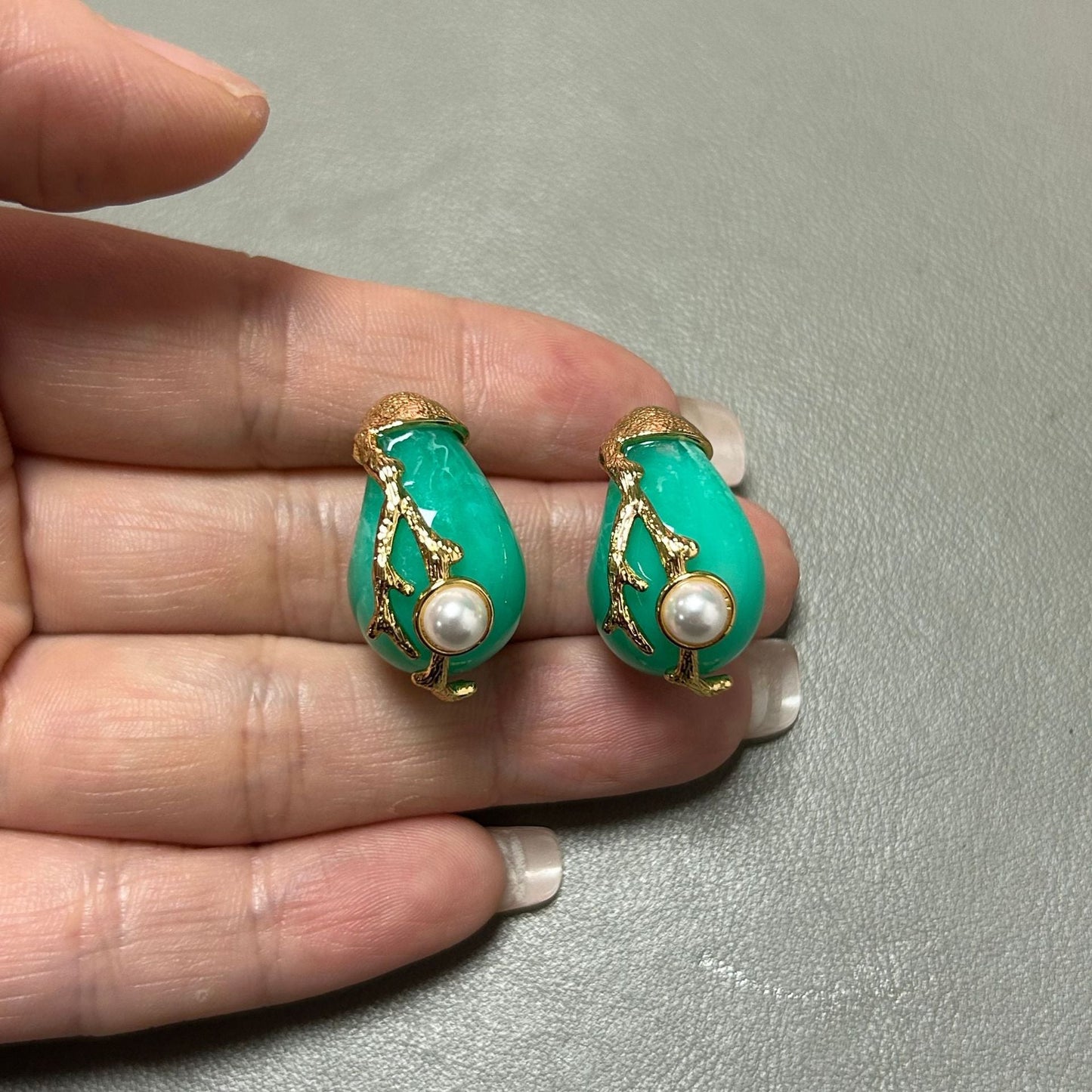 Elegant Jade Pearl Earrings
