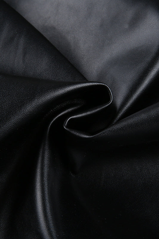 Cropped Faux Leather Coat