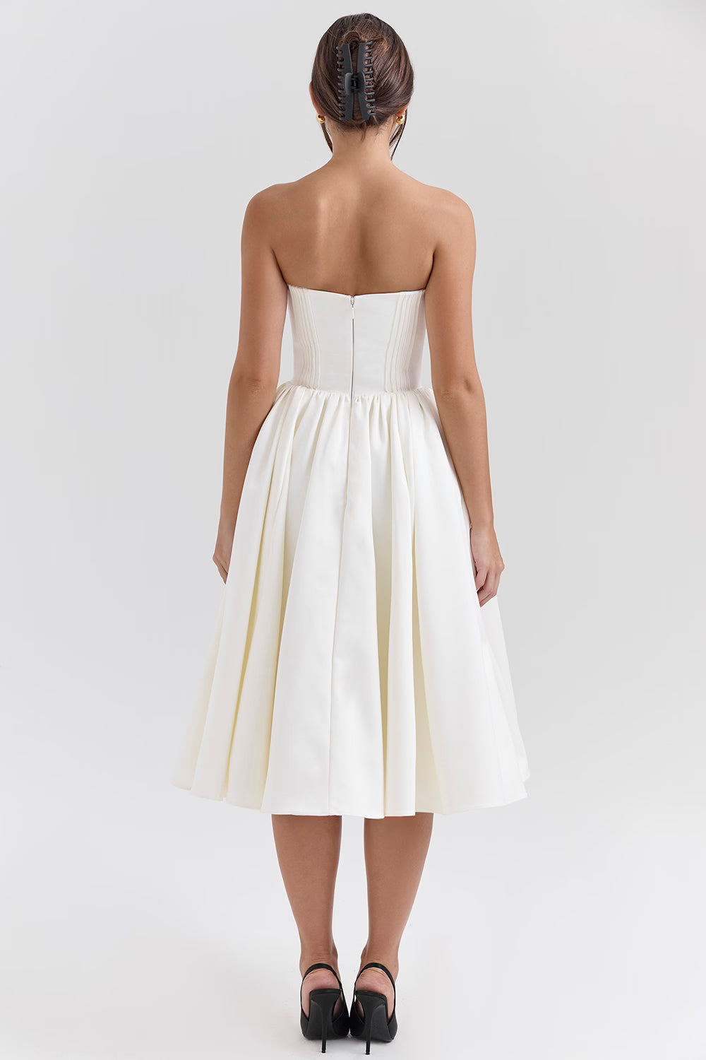 Ivory Satin Midi Dress