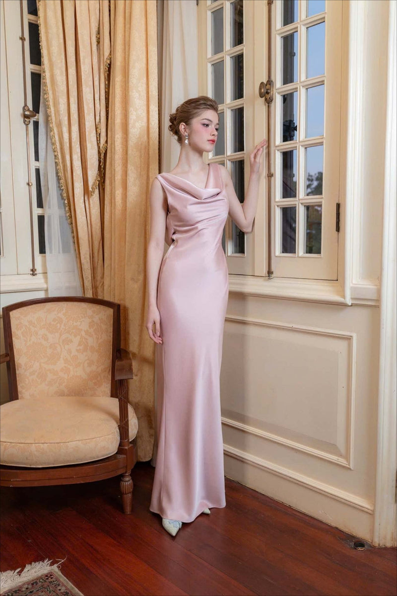Satin Evening Maxi Dress
