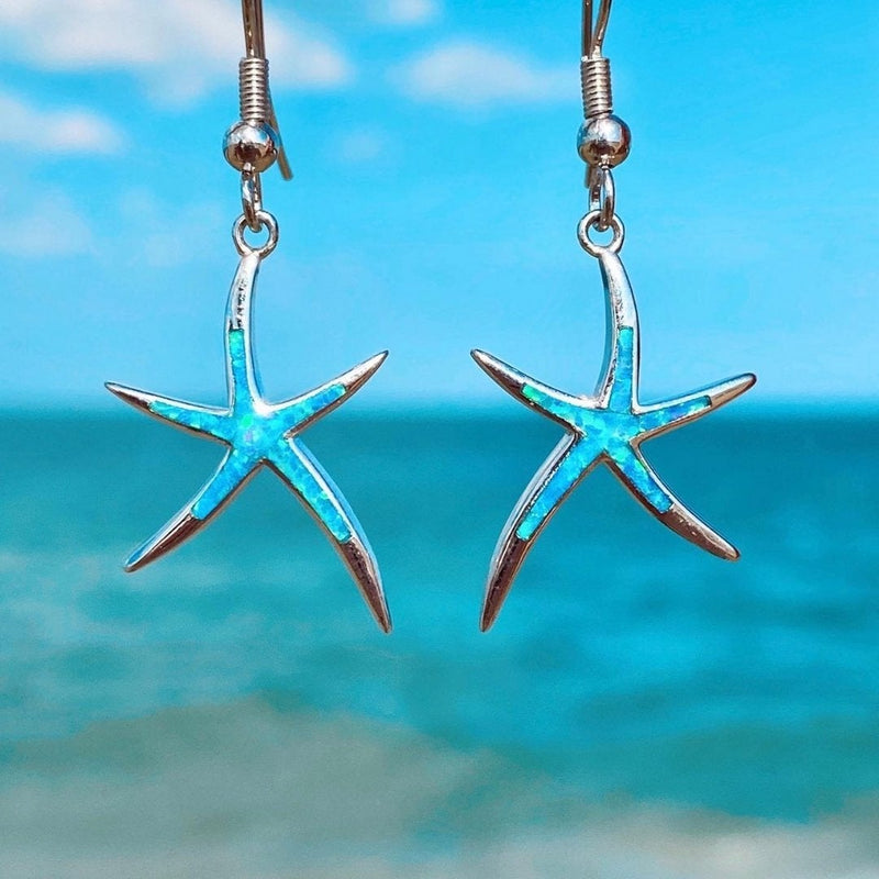 Opal Starfish Earrings