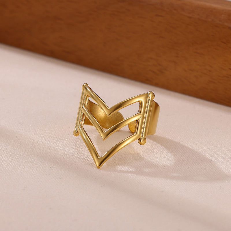 Geometric Gold Ring
