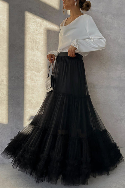 Black Tulle Maxi Skirt