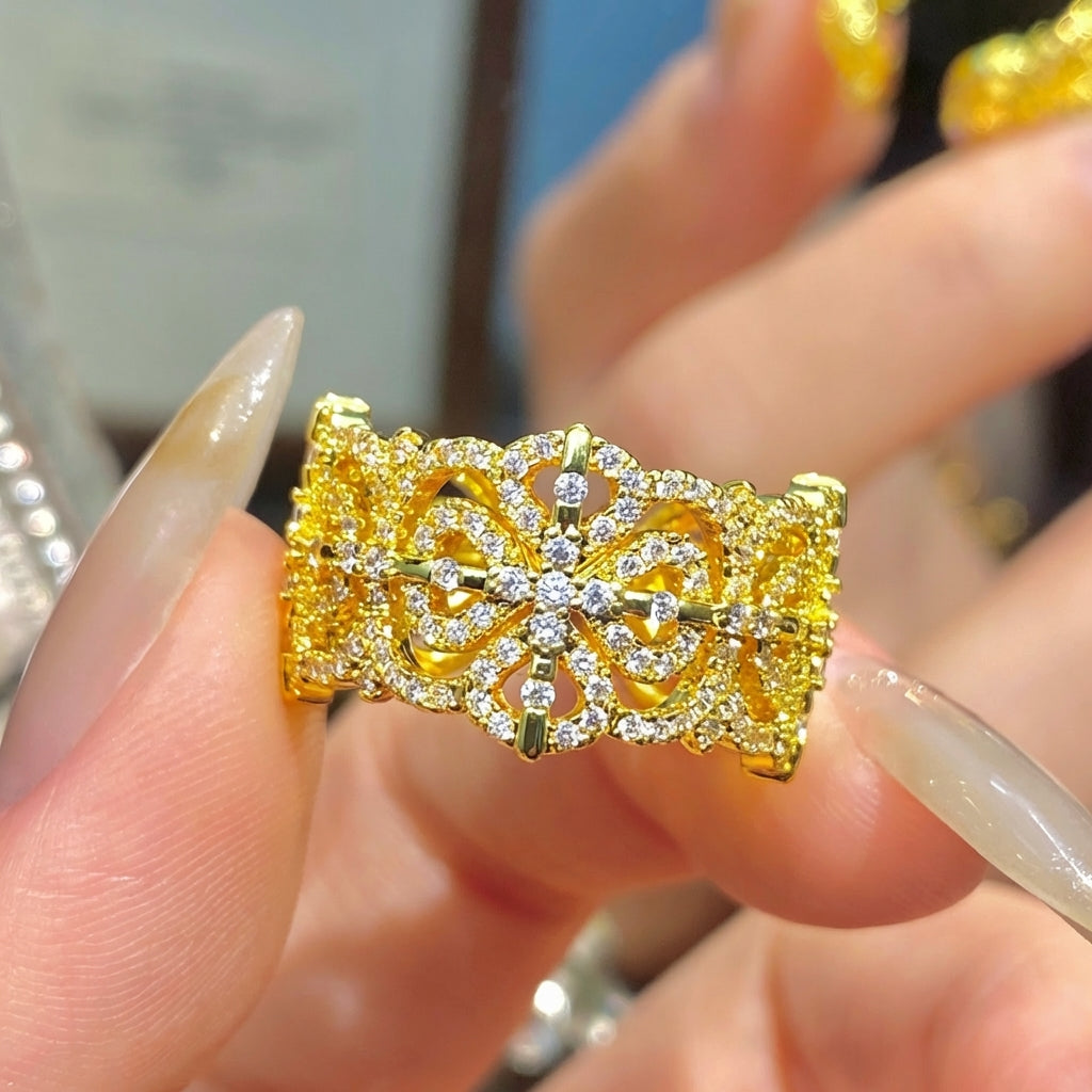 Statement Gold Diamond Ring