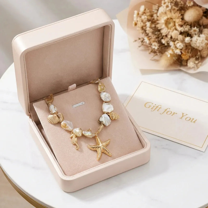 Elegant Starfish Pearl Bracelet