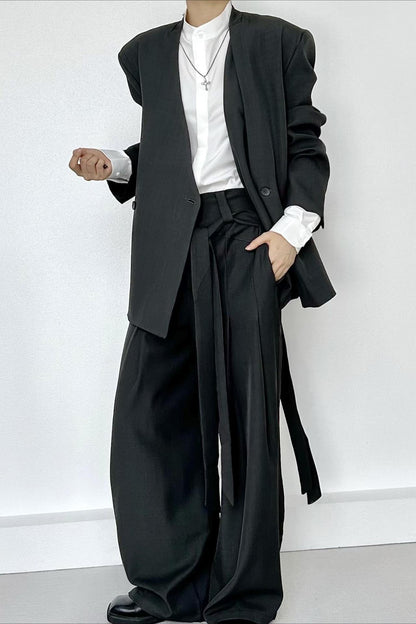 Ruched Ribbon Minimalist Pants