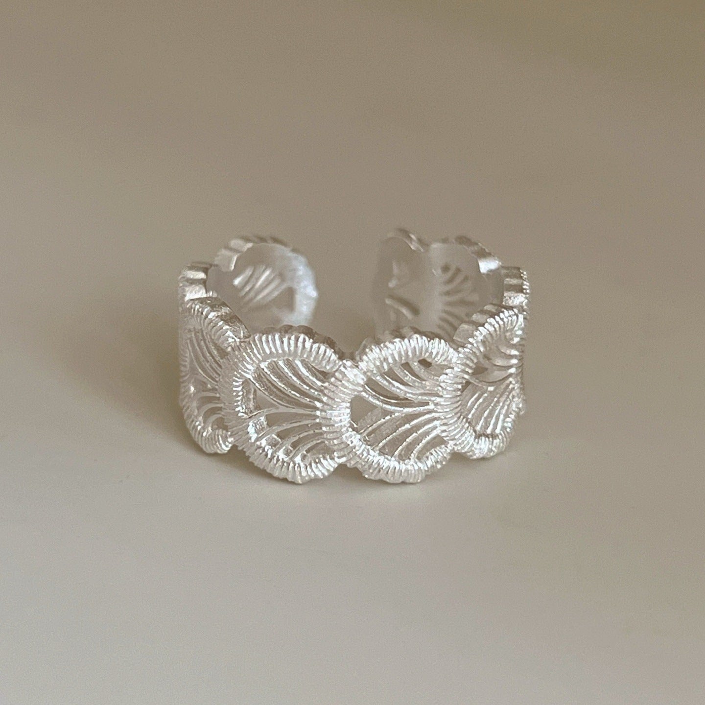 Elegant Textured Cuff Ring