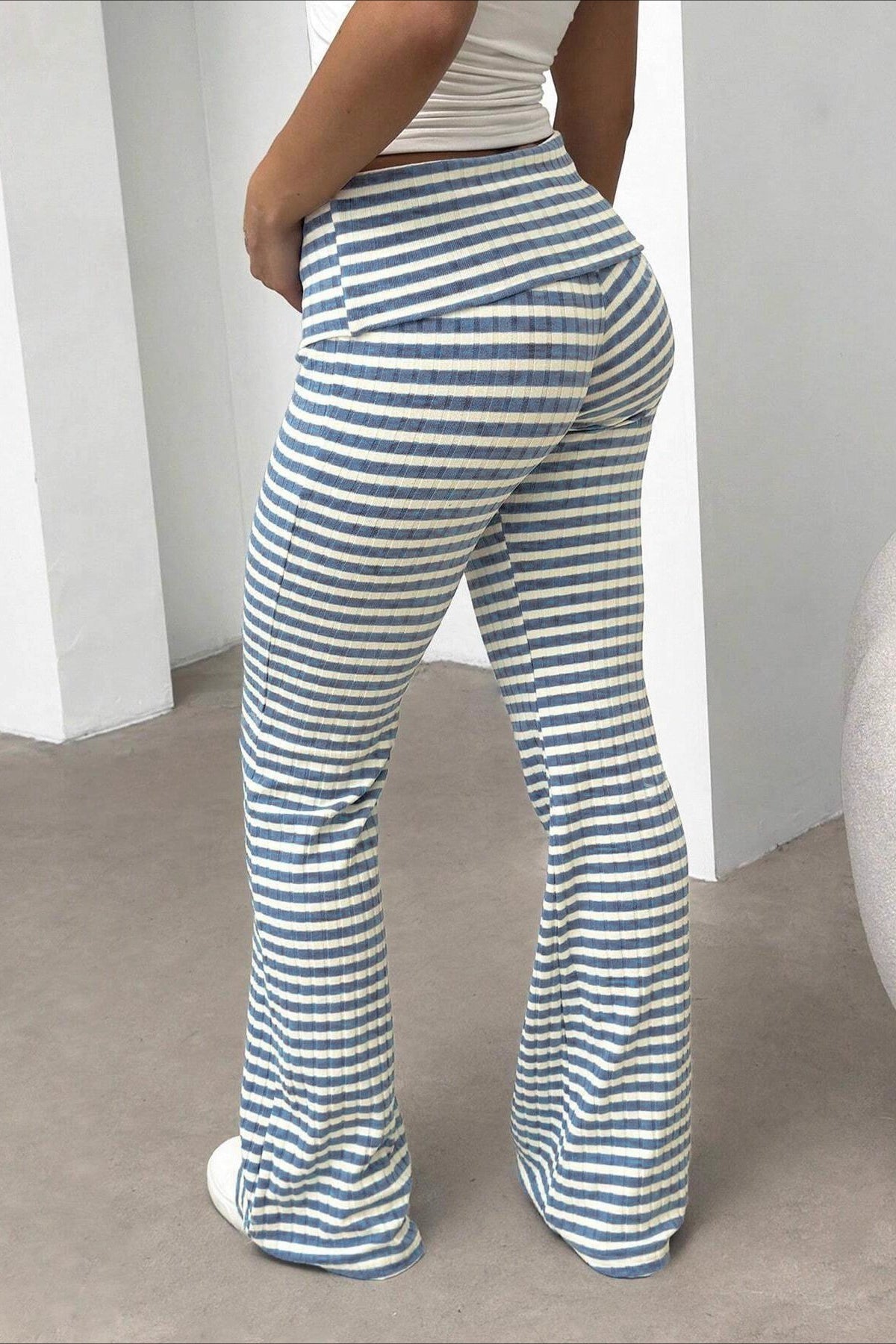 Slim Stripe Flare Pants