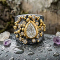 Vintage Dark & White Glass Ring