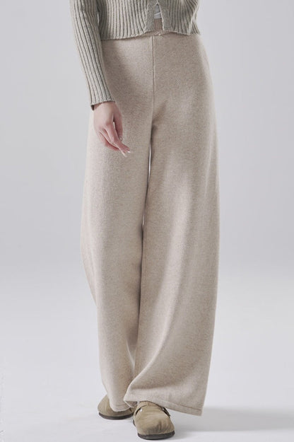 Wool Straight Leg Knit Pants