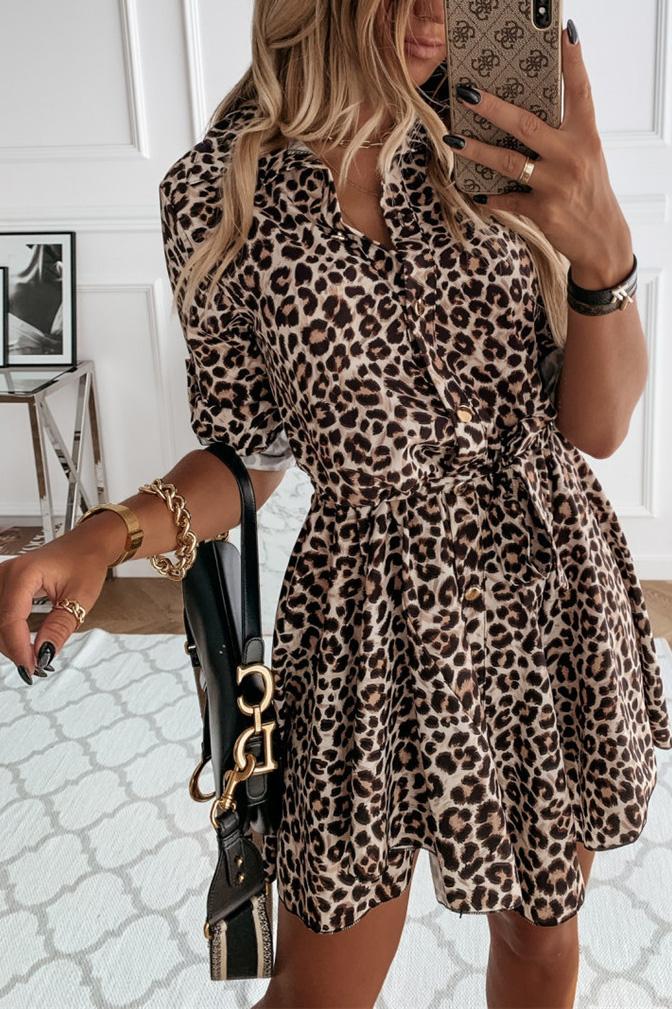 Printed Shirt Mini Dress