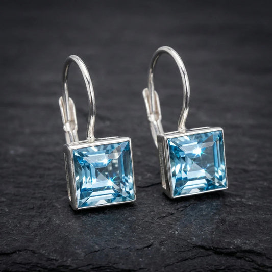 Vintage Blue Topaz Earrings