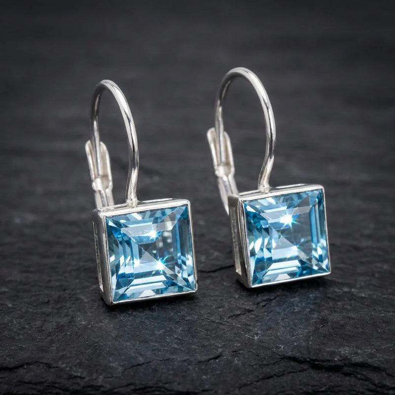 Vintage Blue Topaz Earrings