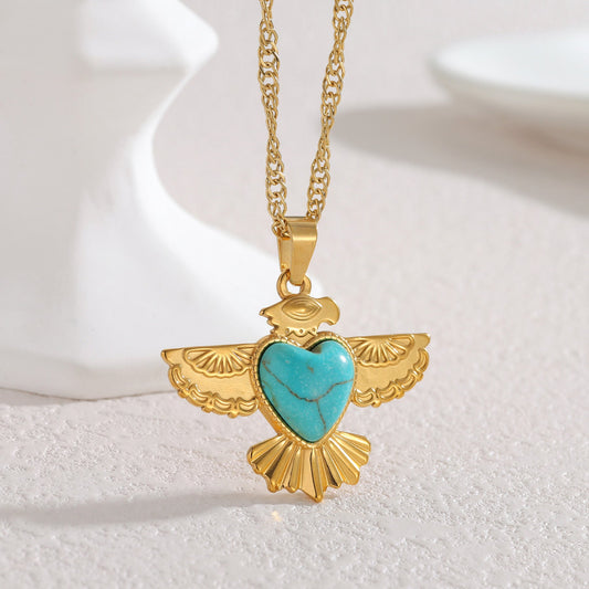 Vintage Turquoise Heart Necklace