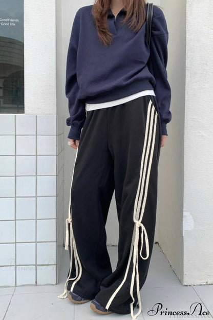 High Waist Wide Leg Asymmetrical Pocket Pants