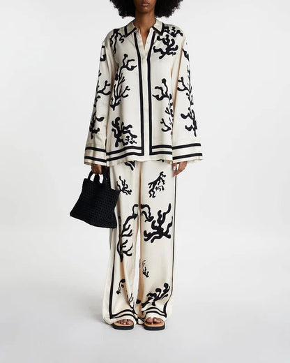 Summer Set: Printed Long Pant Set for