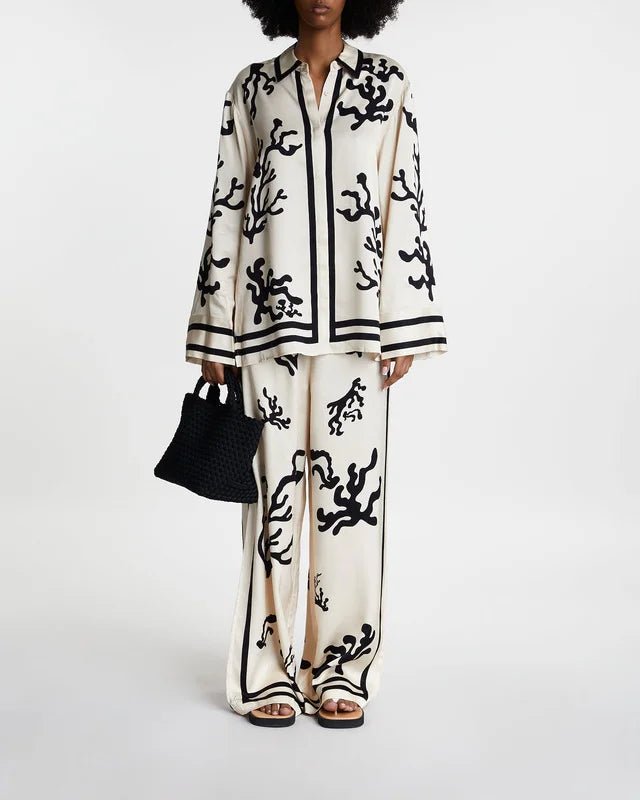 Summer Set: Printed Long Pant Set for