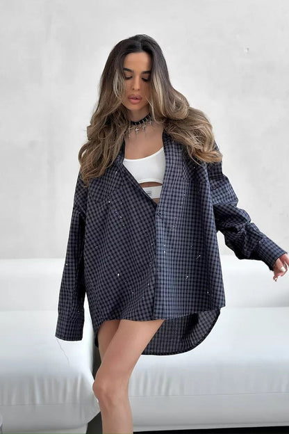 Oversized Short Sleeve Blouse