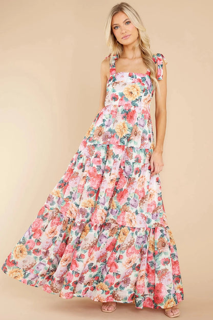 Delilah Square Neck Wide Strap Maxi Dress
