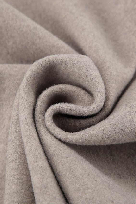 Brown V-neck Wool Coat