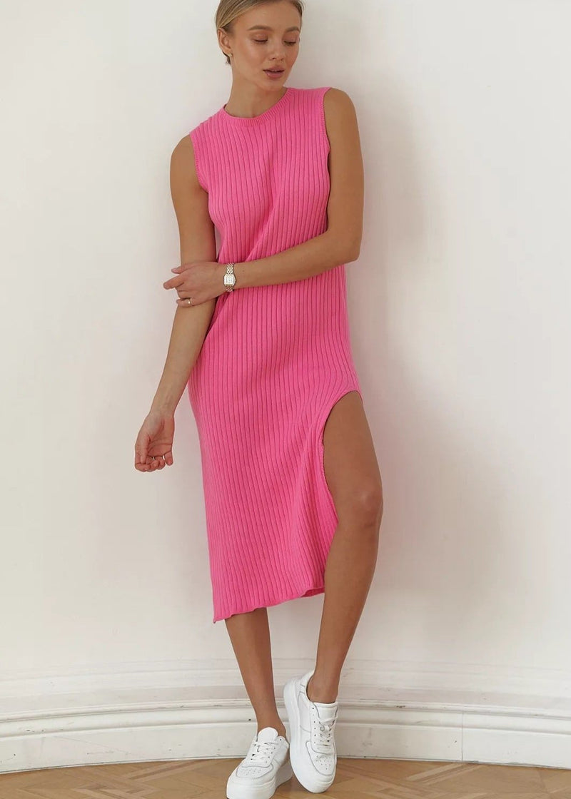 Sleeveless Ribbed Maxi Dress